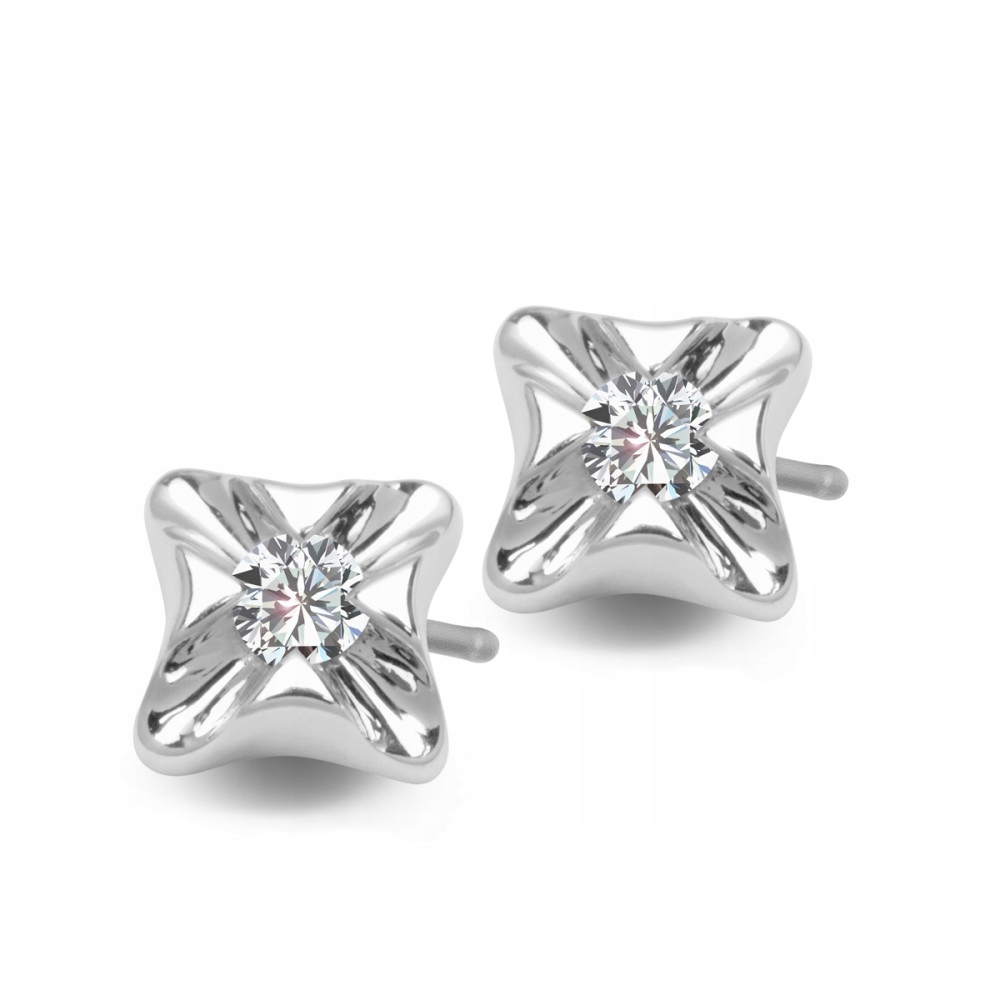 Złote Kolczyki z Diamentami 0,10 ct 12870 Verona Jewellery