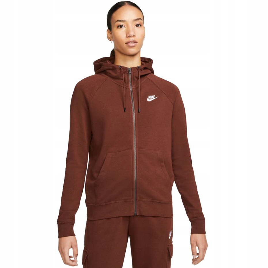 

Bluza damska Nike Nsw Essential Flc Fz Hoodie brąz