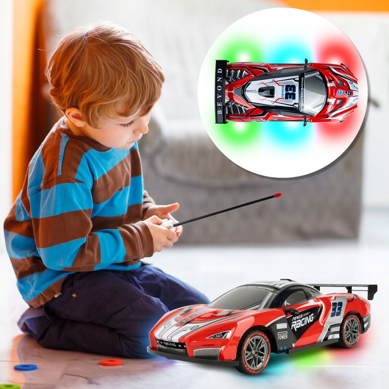 RC CAR 1:12 DÁLKOVÉ OVLÁDÁNÍ AUTO COOL LED OSVĚTLENÍ Hrdina žádný