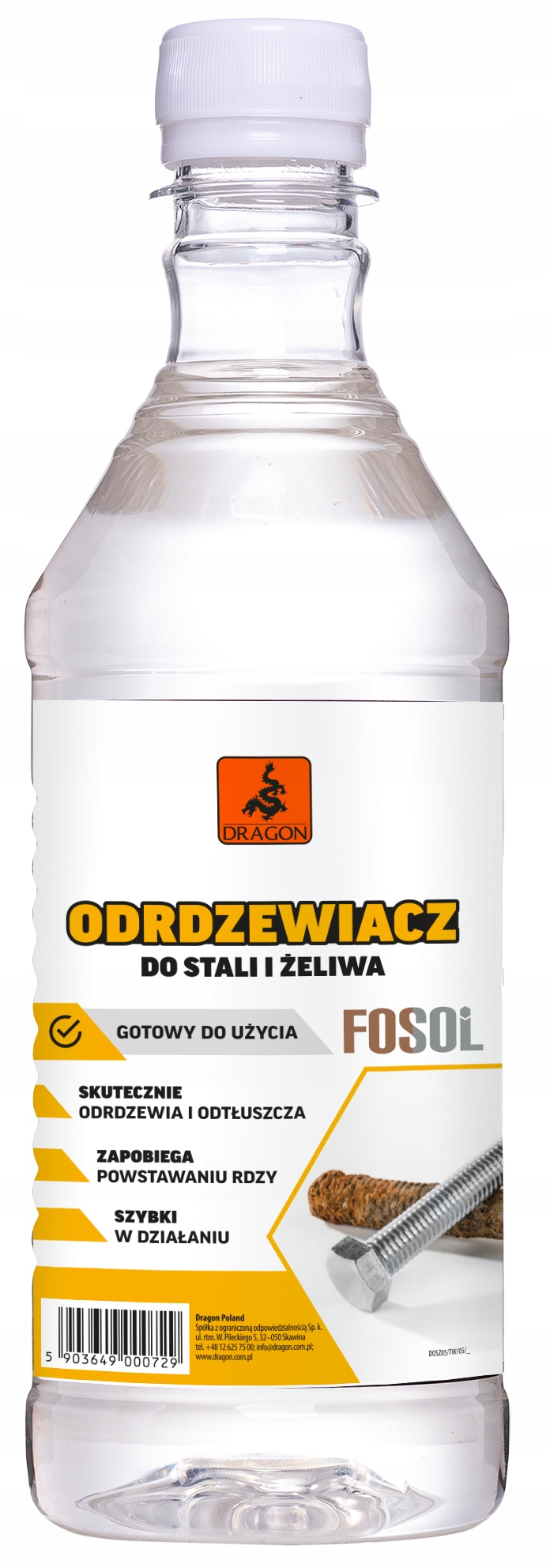 

Dragon Odrdzewiacz Do Stali I Żeliwa 0,5L Fosol Tw