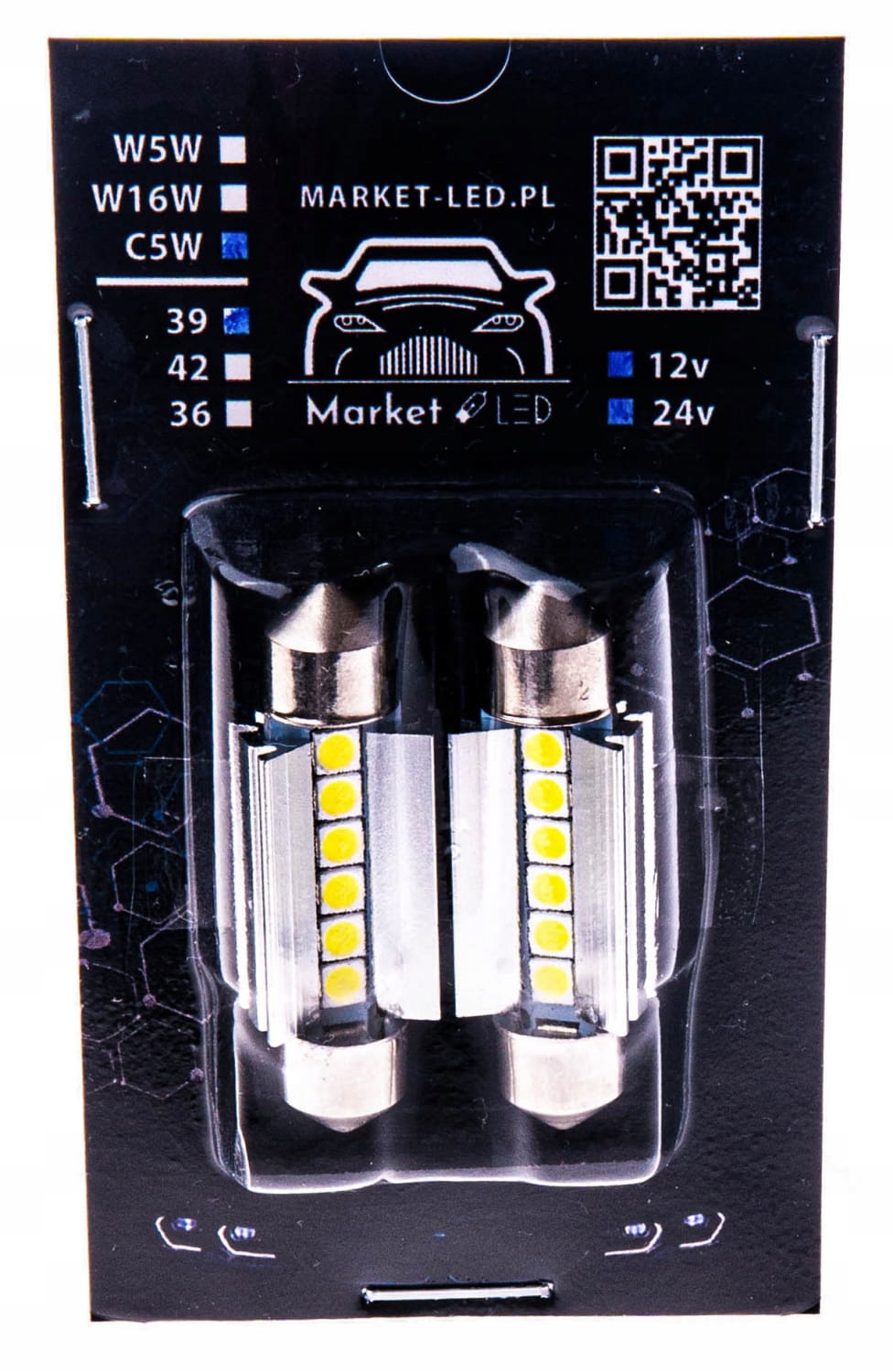 

C5W - 39mm - 6 Smd 3030 -300 Lm! - Canbus! 12/24v