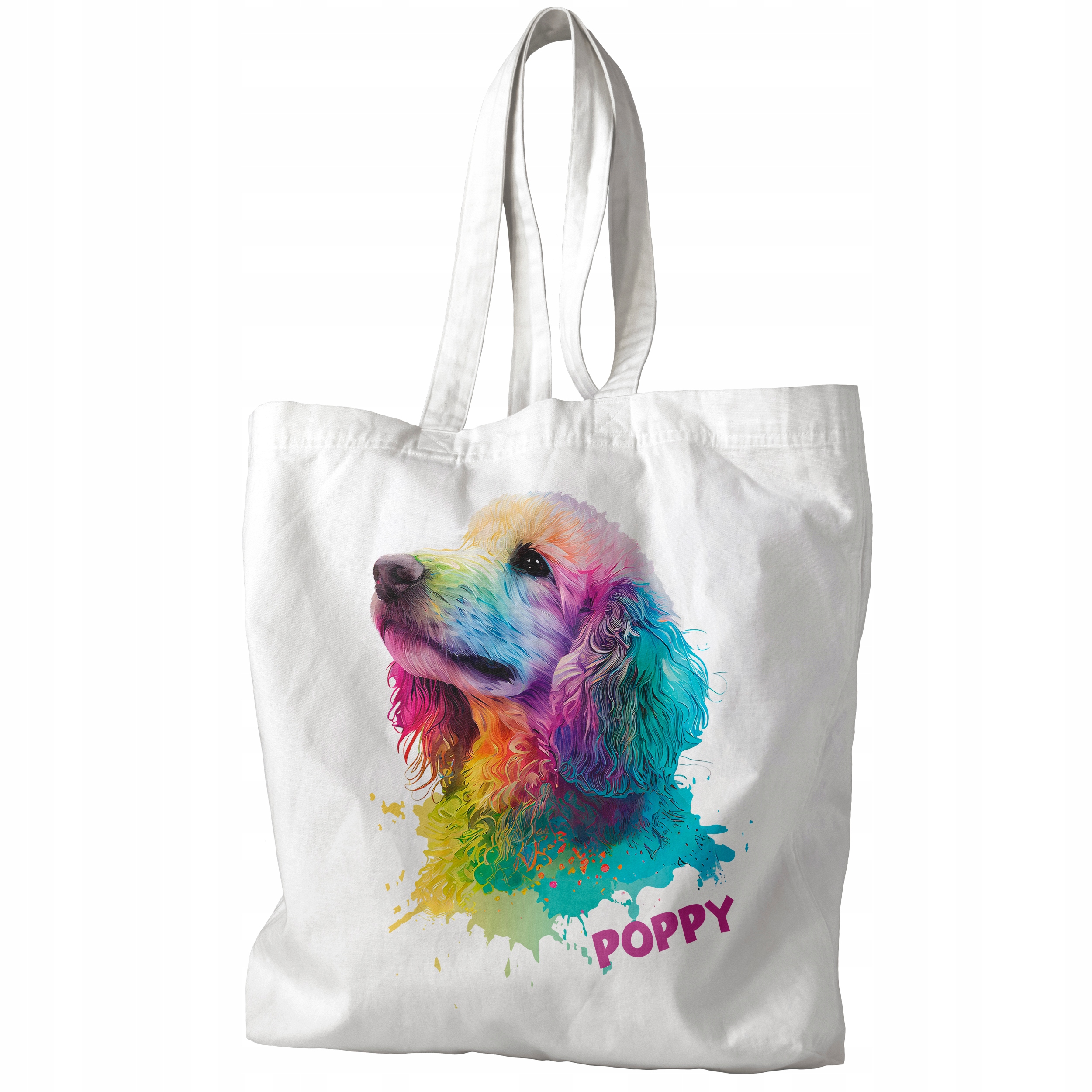 TORBA PIES PUDEL IEFEKT 3D IMIE PREZENT Materiał bawełna