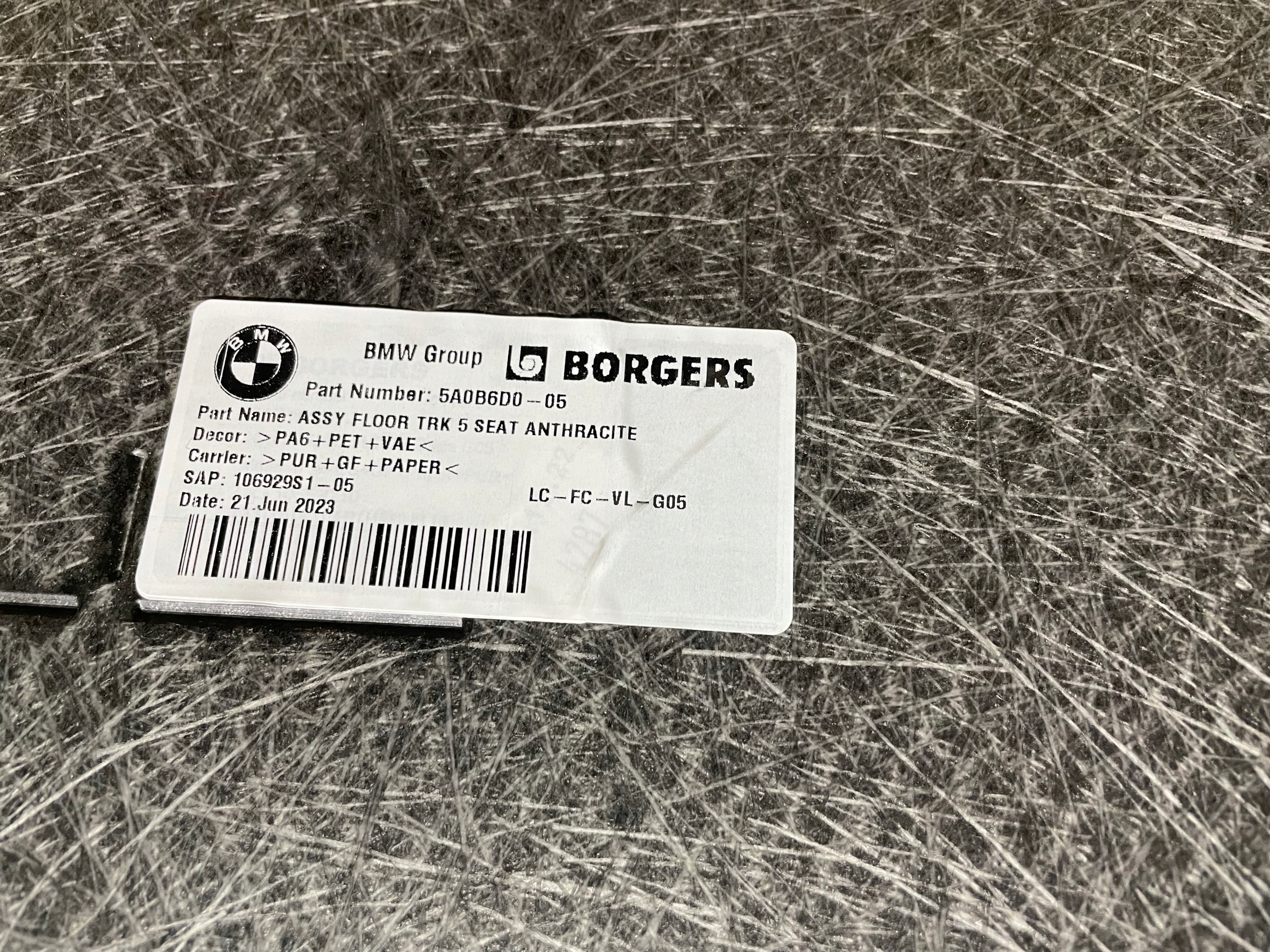 floor mats boot BMW X5 G05 LCI