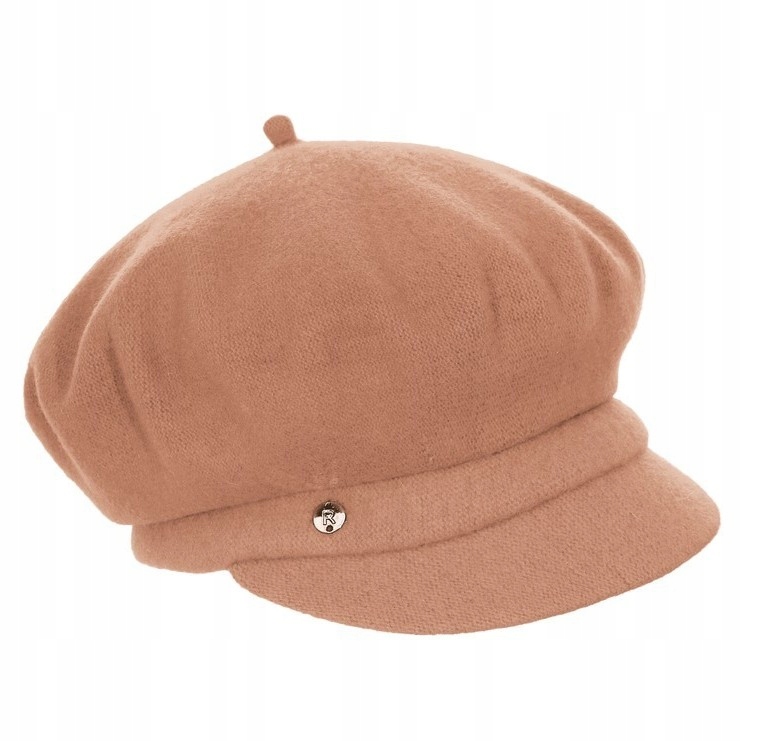 béžový vlněný Český baret s kšiltem, zimní dámský kabát Rabionek