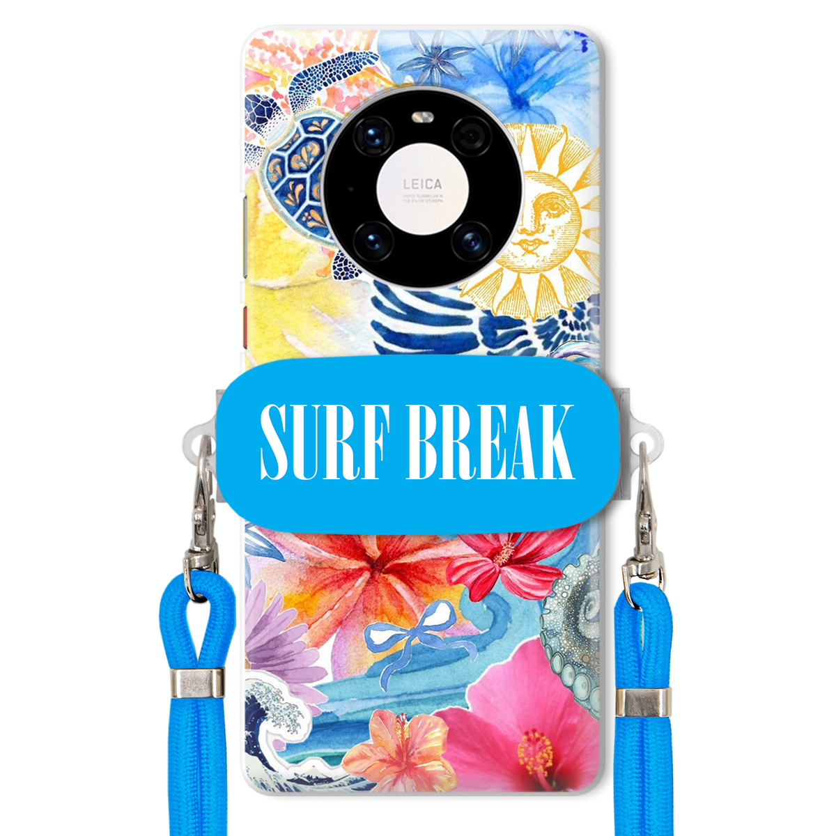 Puzdro pre Huawei Mate 40 Crossbody Blue držiak Surf Break na dovolenku