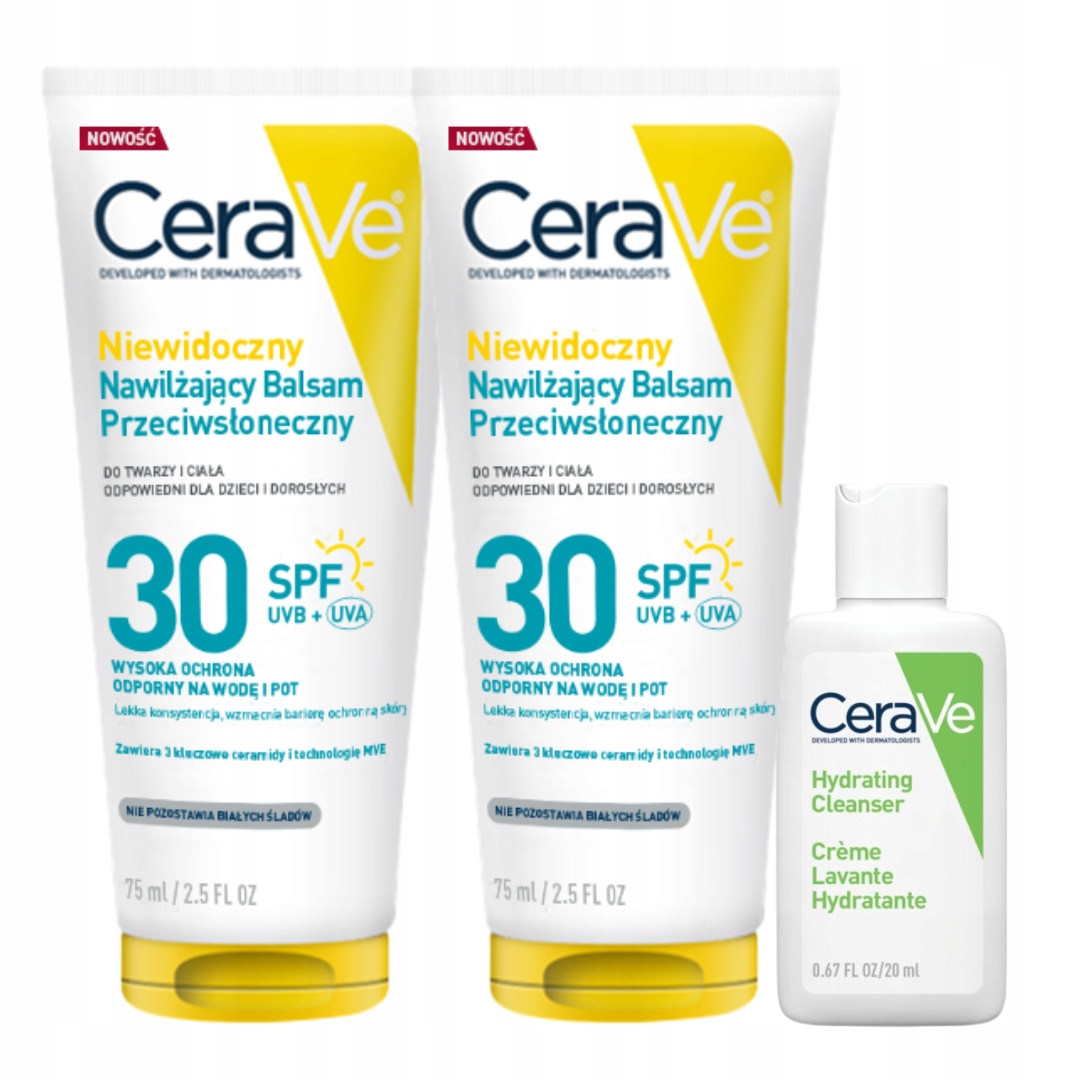 CeraVe Niewidoczny balsam przeciwsłoneczny SPF30, 75ml 2 Pak