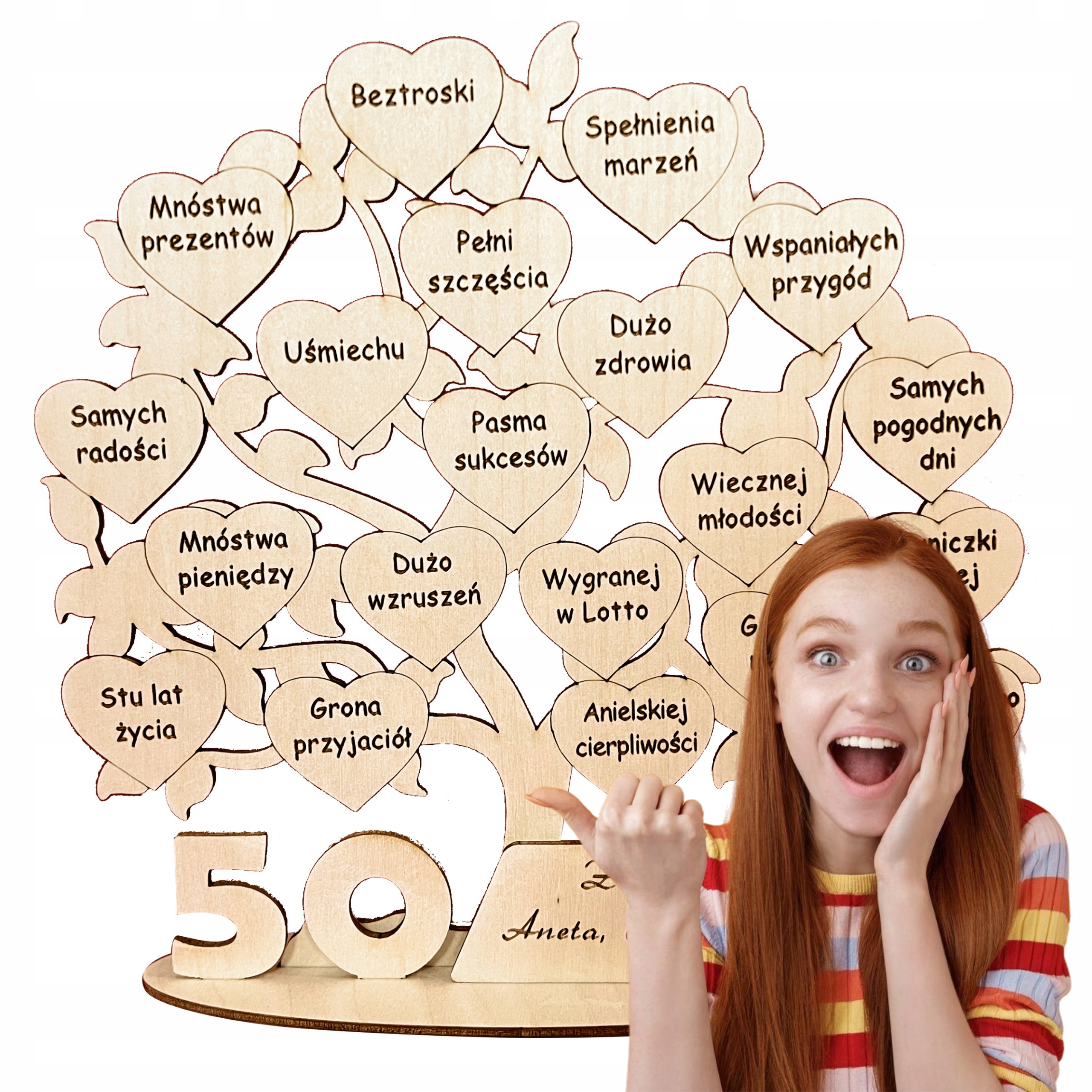 18 30 40 50 60 70 80. narozeniny gravírovaný stromek