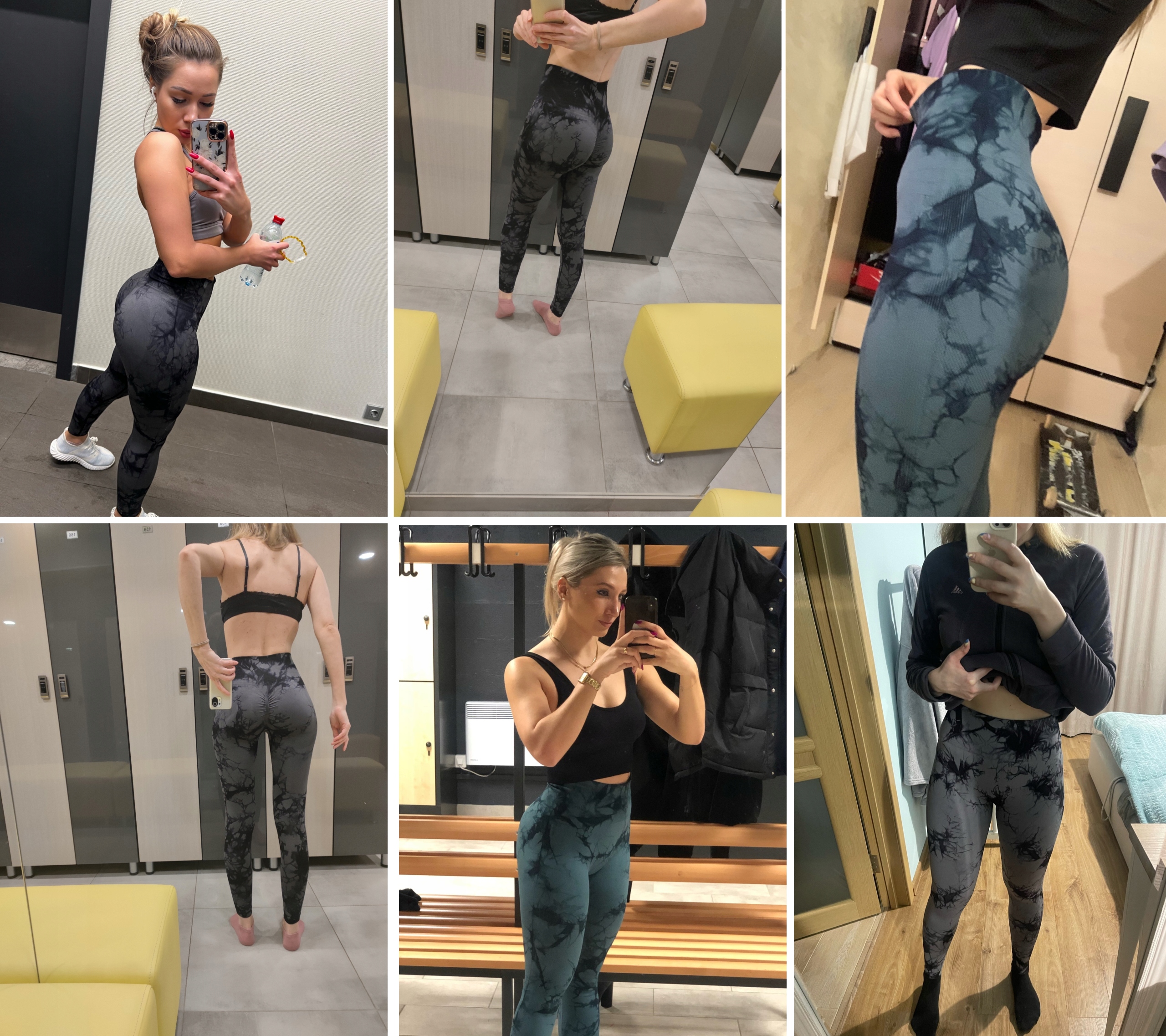 LEGGINSY DAMSKIE PUSH UP SZARE WYSOKI STAN SEXY L Wzór dominujący inny wzór