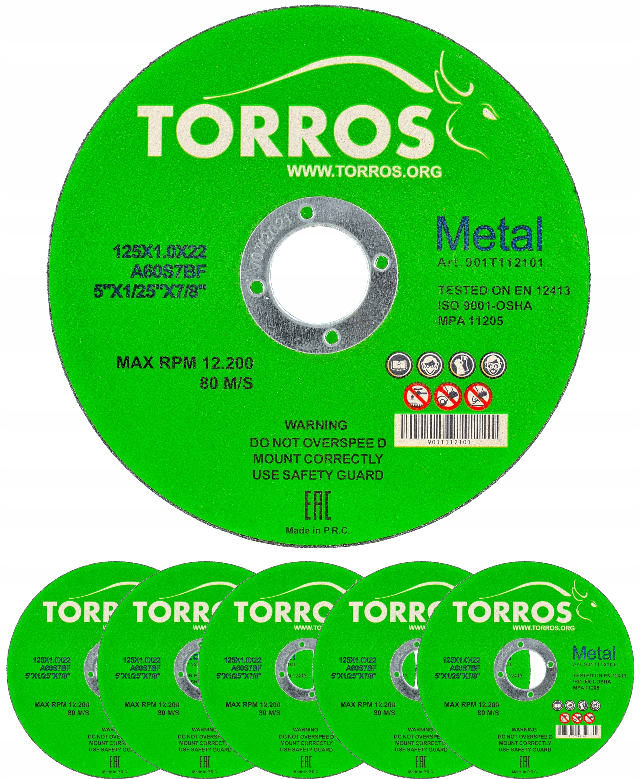 

Tarcze do cięcia metalu Torros 125x1,0x22,2 5szt
