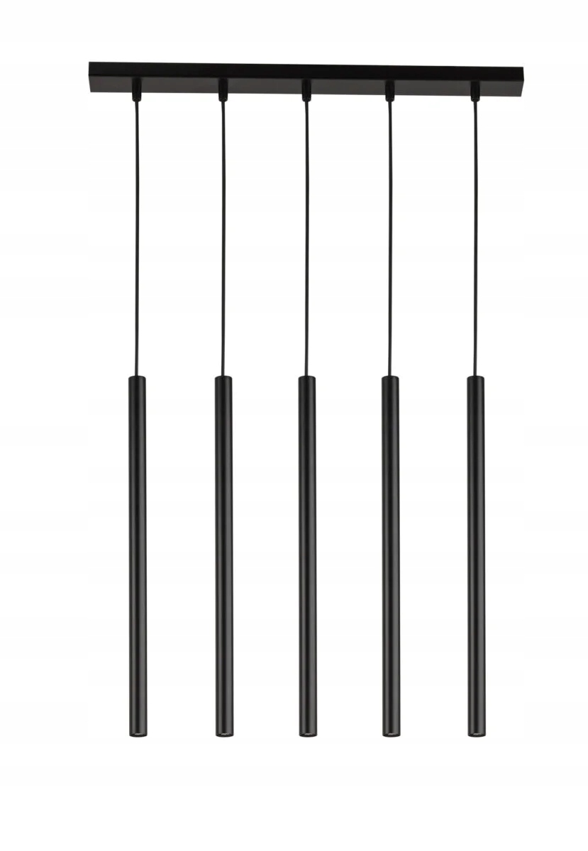 Moderná dekoratívna závesná lampa čierna 5 tub 60 cm nad barovým stolom Sigma