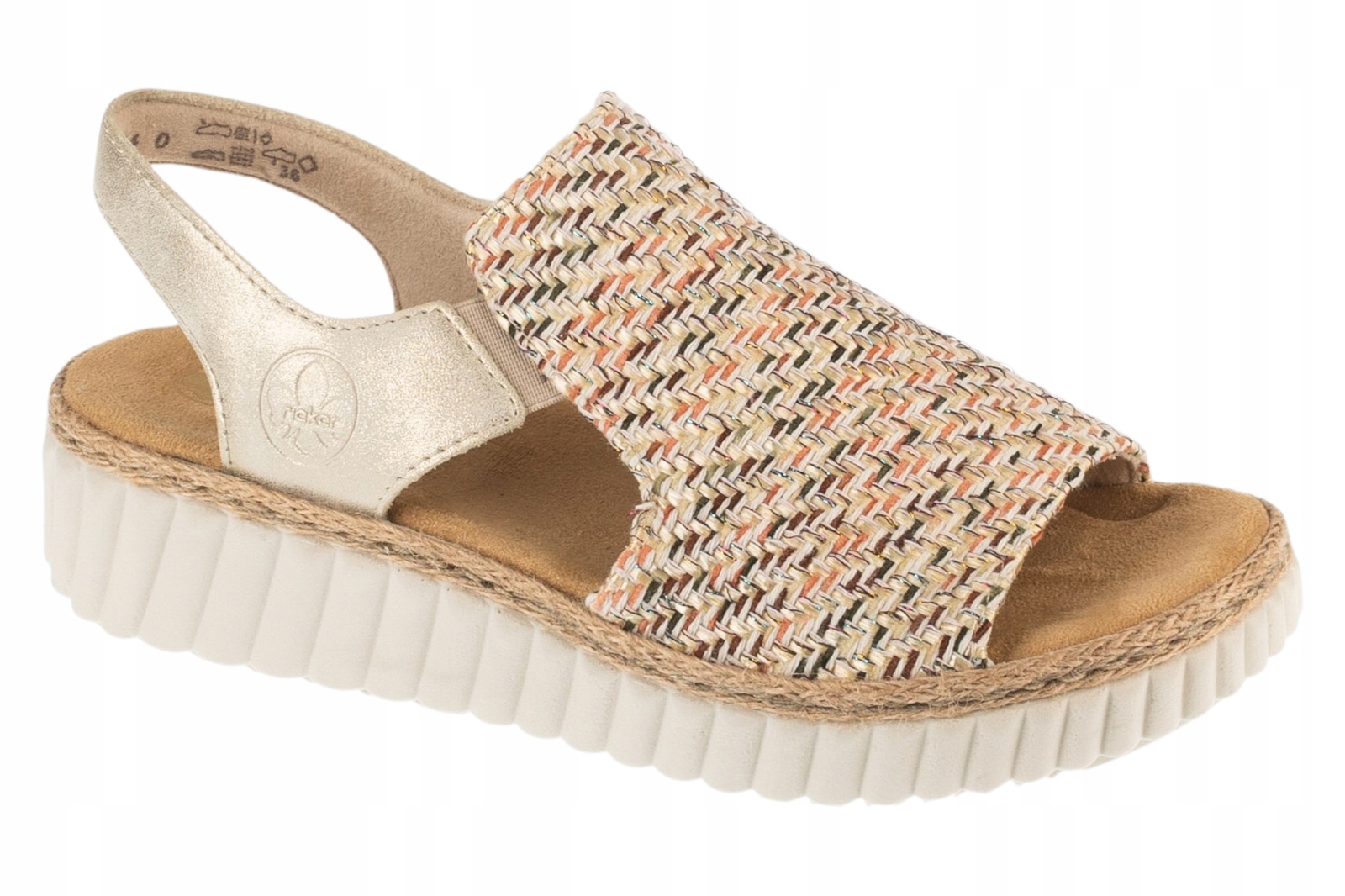 Rieker Sandals [43] Dámské sandály Tkanina Béžová