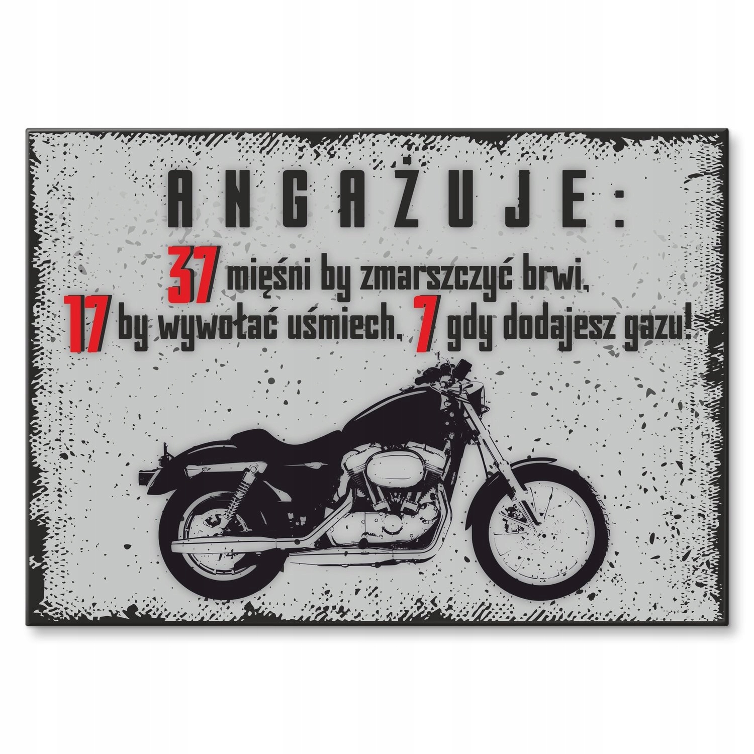 Kovový plakát Motocykl zapojuje Dárek 42 x 59 cm