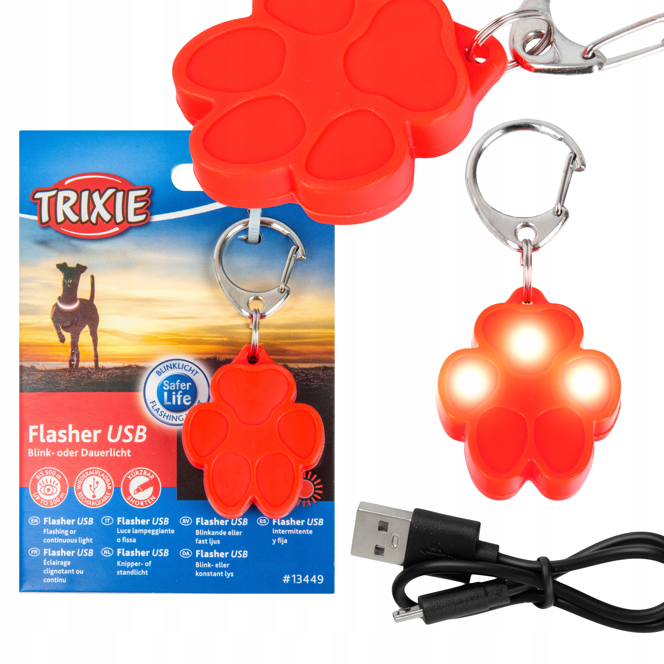 

Zawieszka Świecąca Latarka Led Flasher Usb Dla Psa