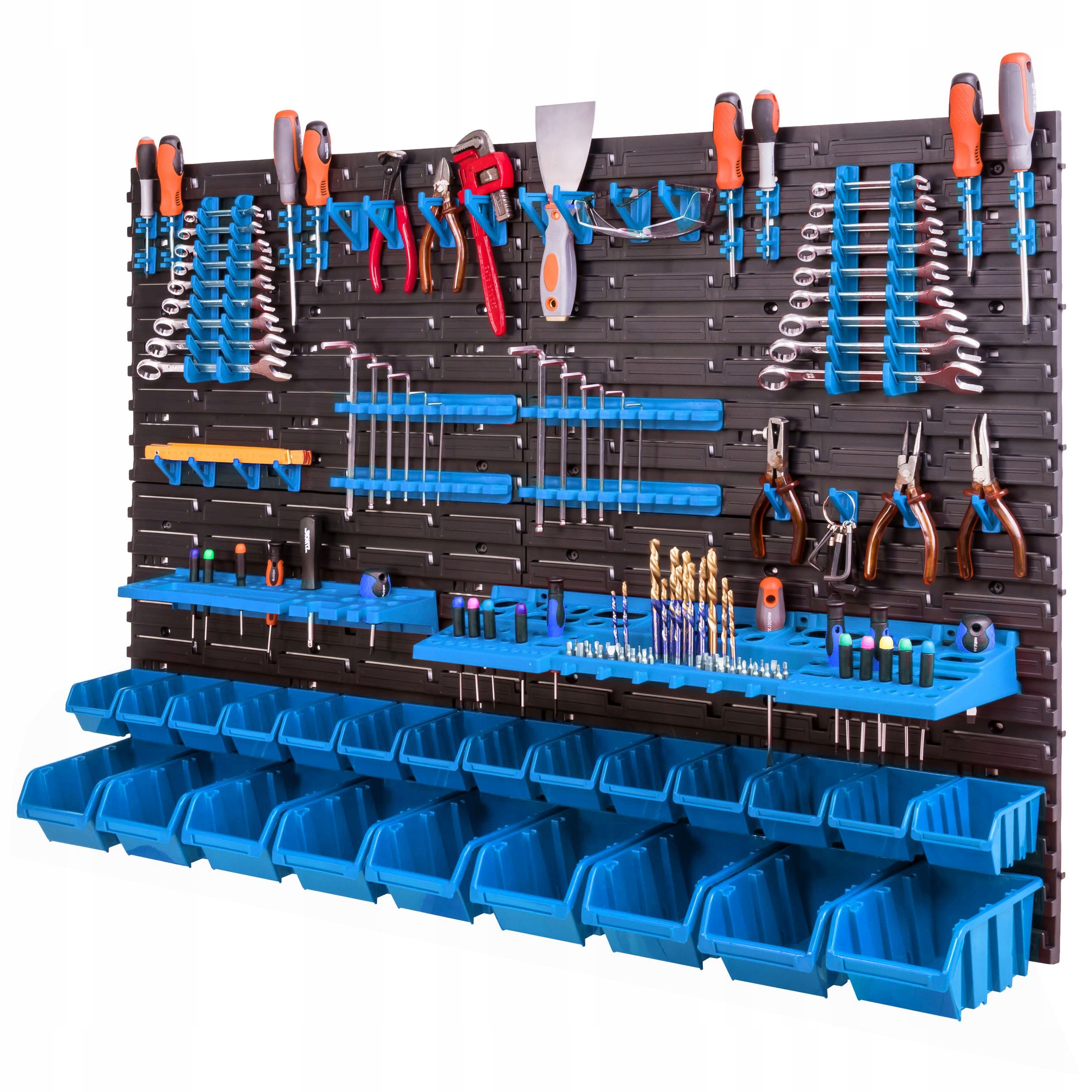 Dílenská tabule na nářadí 115x78 cm 23 záchodů stěna garáž modrá