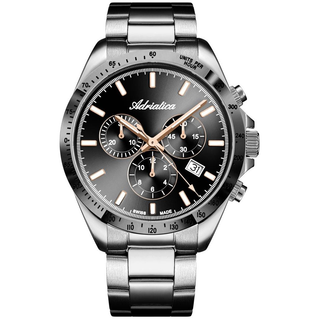 Pánské Hodinky Adriatica A1053.S1R6CH šedý náramek