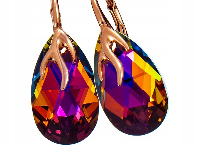 Ozdobné Krystaly Náušnice Volcano Růžové