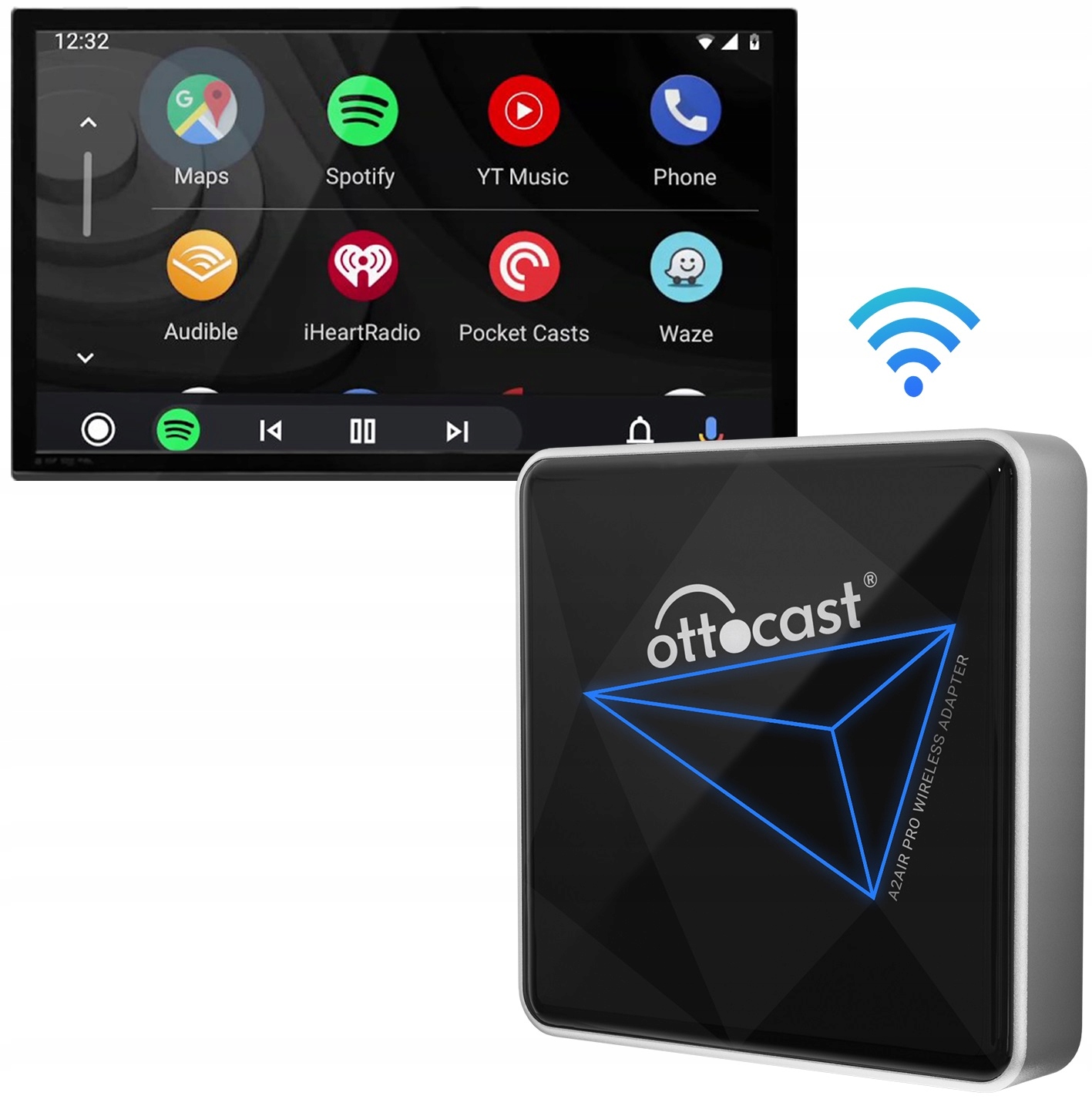 Ottocast A2Air Pro Bezprzewodowy Android Auto Komunikacja AirPlay Bluetooth Wi-Fi