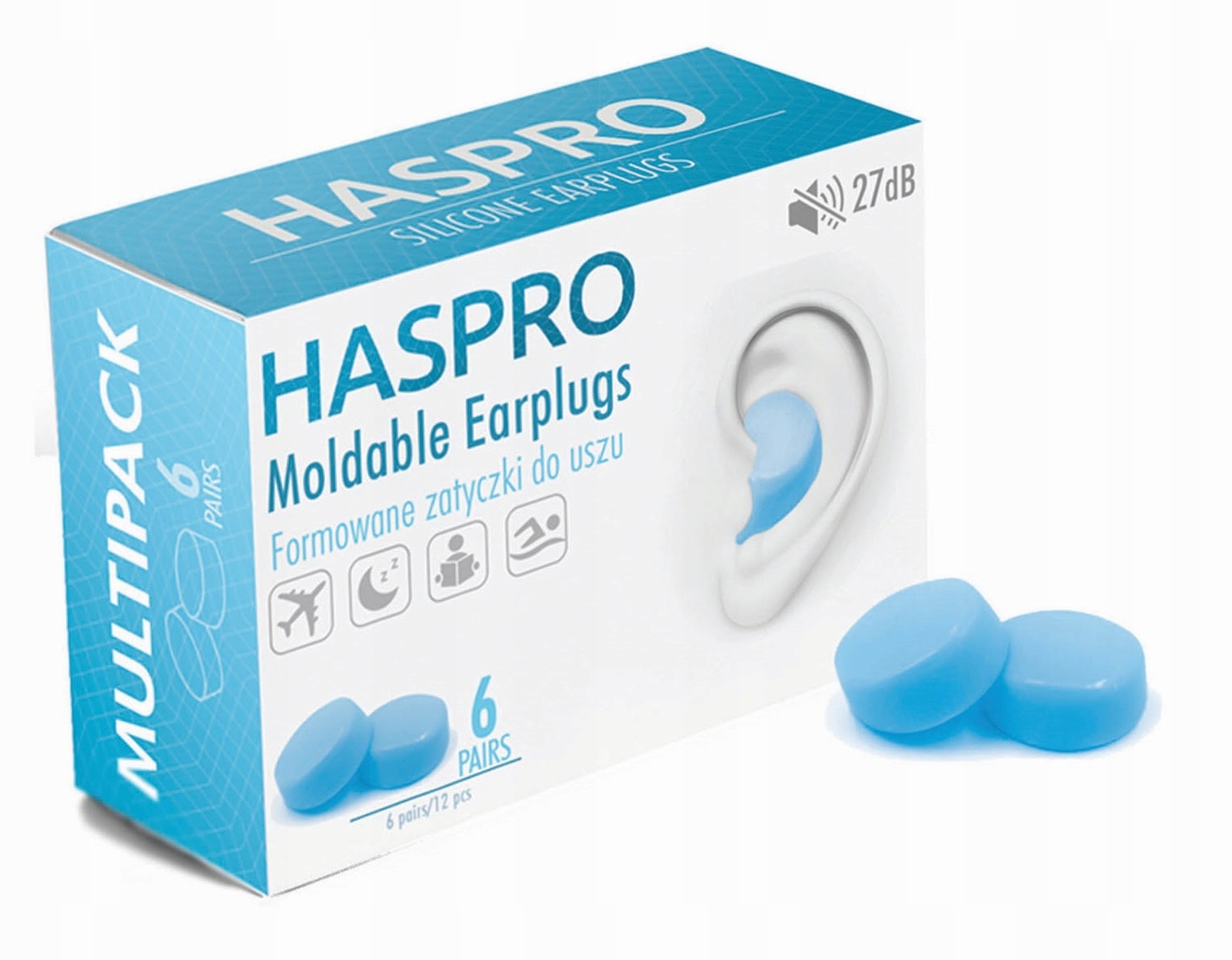 

Zatyczki Do Uszu Stopery Haspro Uniwersalne 6 par