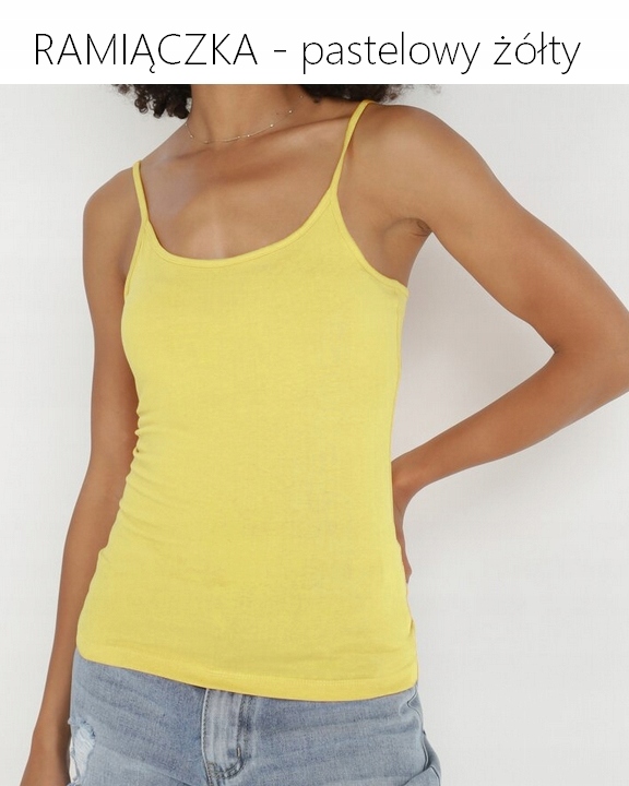 BLUZKA NA RAMIĄCZKACH TOP BAWEŁNA Koszulka KOLORY Kolekcja całoroczna