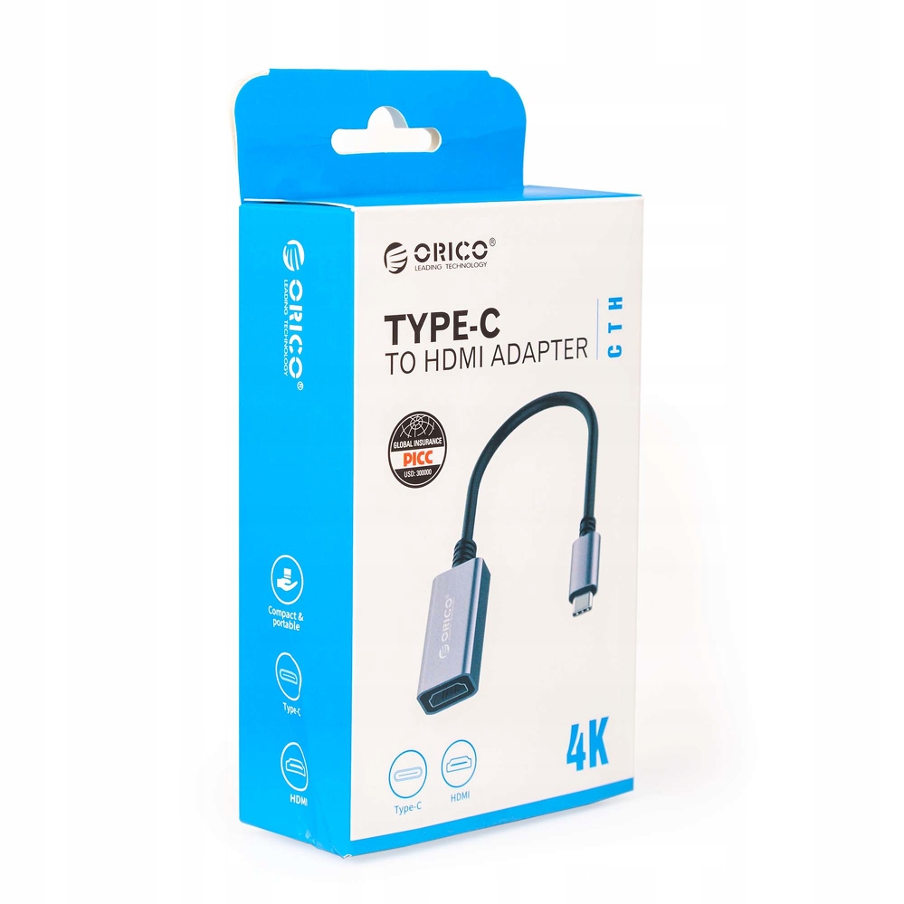 Adapter USB-C na HDMI 2.0 4K@60Hz aluminium ORICO Marka Orico
