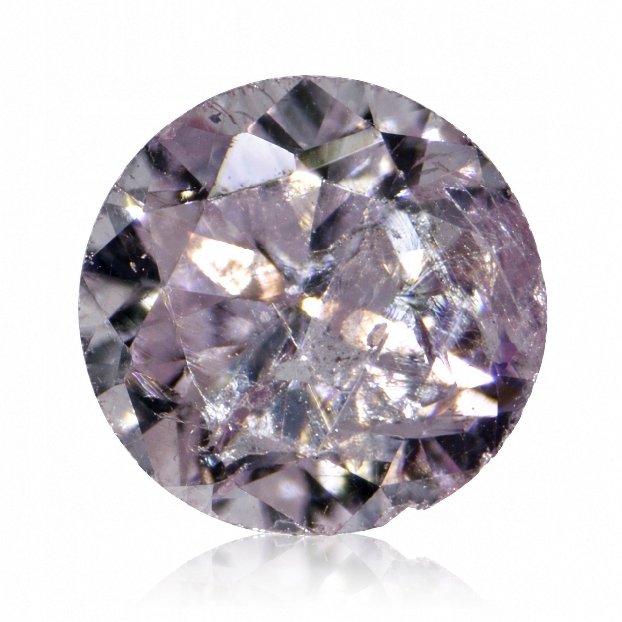 Přírodní diamant <0.01 ct Růžový I1 Briliant certifikát Wbd