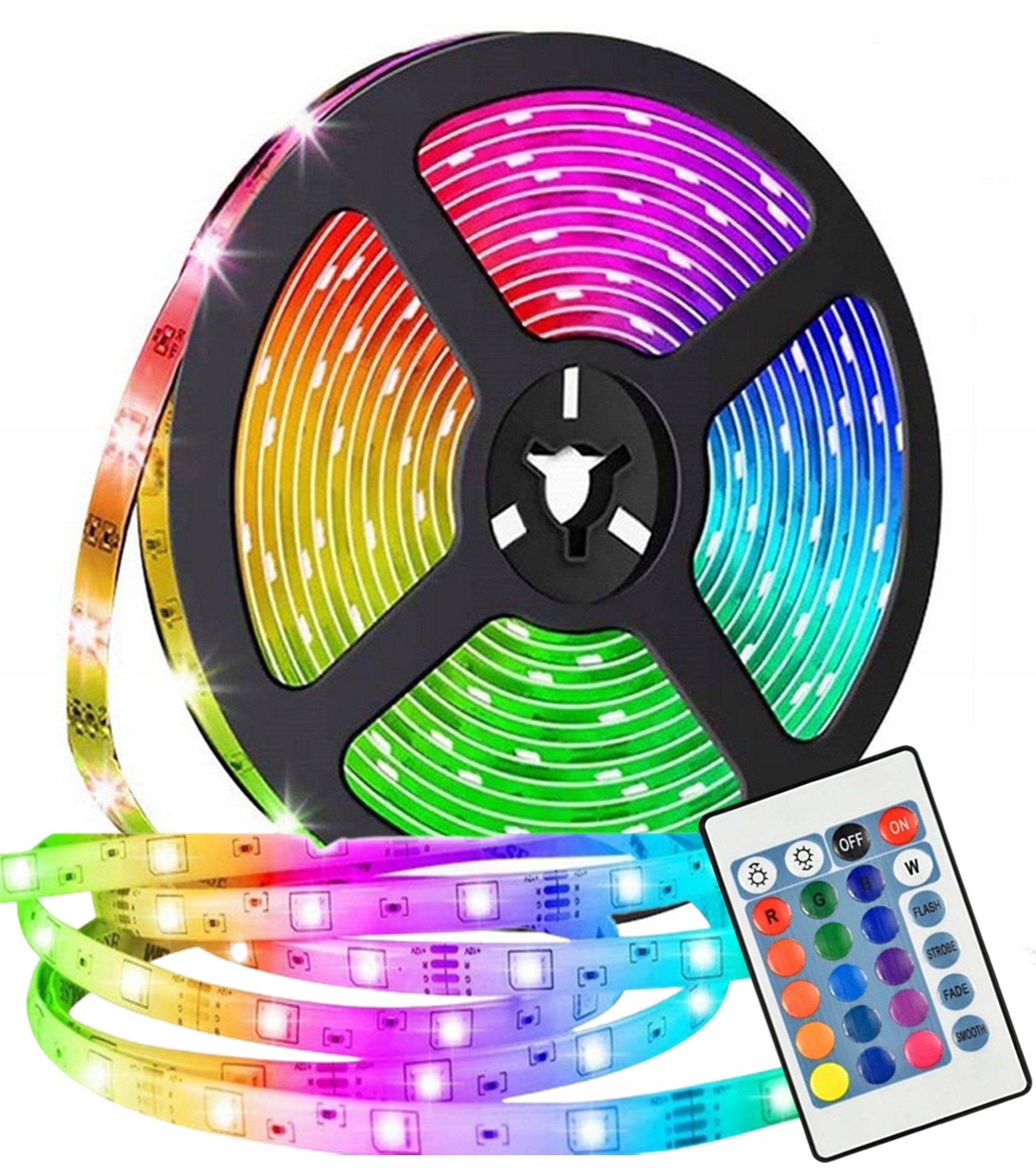 

Wodoodporna Kolorowa Taśma Smd Led Rgb IP44 +pilot