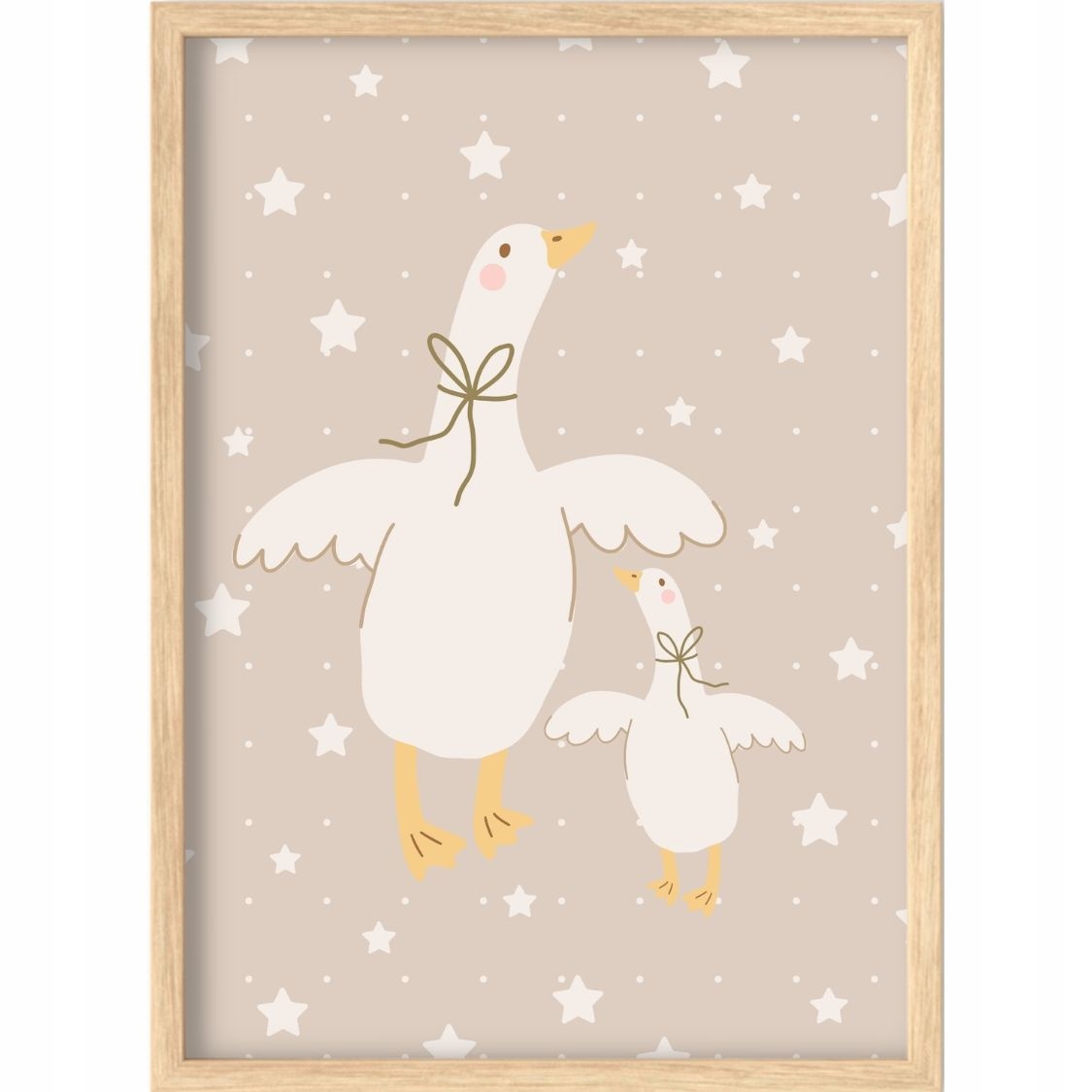 ZESTAW 3 PLAKATÓW 40x50 GĘŚ GĄSKA GĄSKI BEŻOWE BRĄZ DLA CHŁOPCA DZIEWCZYNKI Długość 50 cm