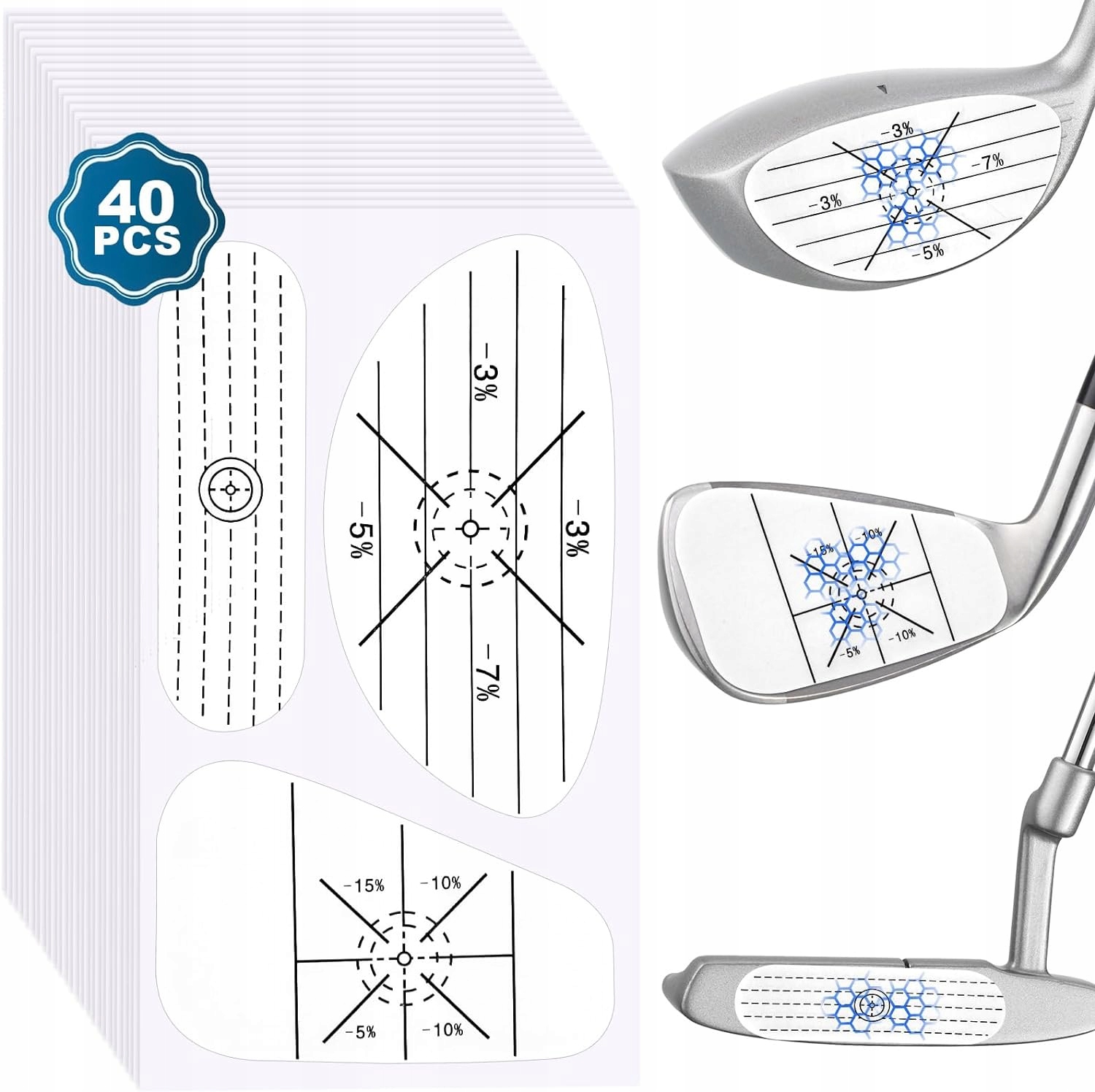 40x Taśmy Udarowe Do Kijów Golfowych Zestaw Taśm Udarowych Do Golfa