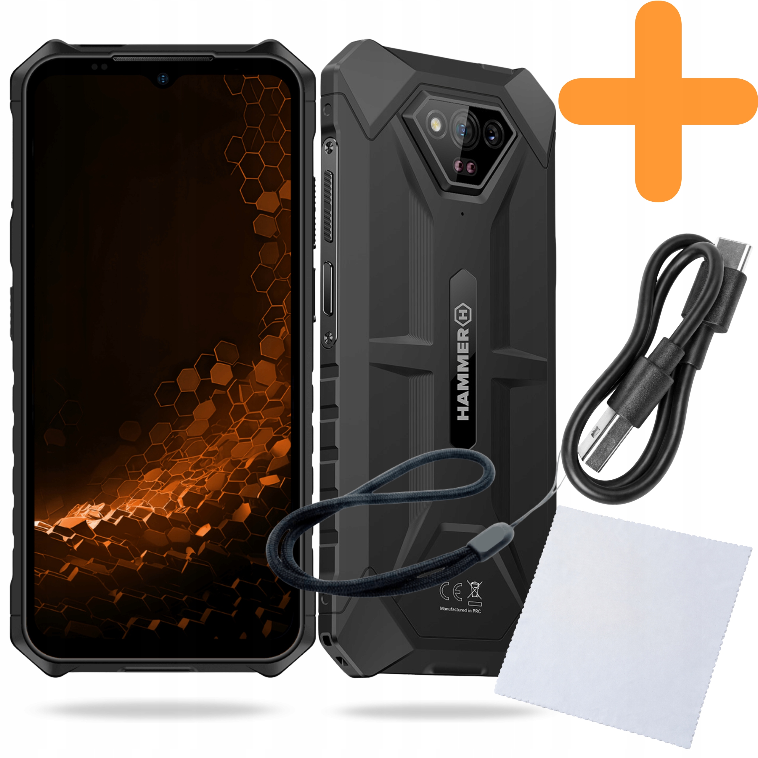 Smartphone Hammer Iron V 4G Pancéřový 12/64GB Voděodolný Hadřík Sada