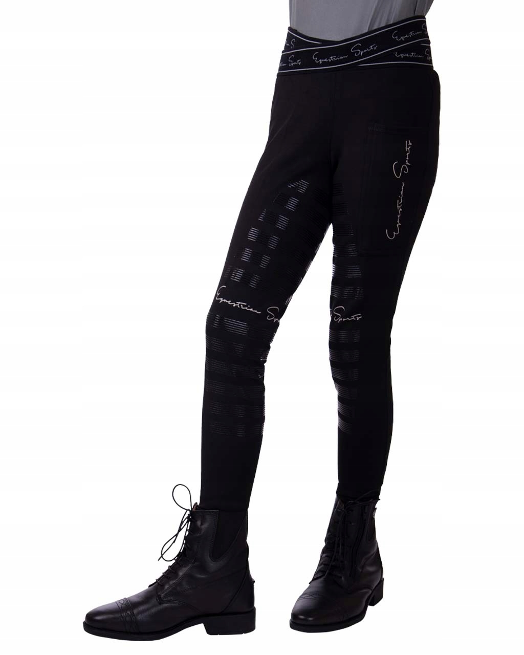 Qhp Legginsy młodzieżowe Karley Junior leg grip Black 164cm