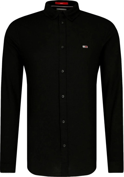 Tommy Jeans pánská černá košile Slim Fit, velikost XXL