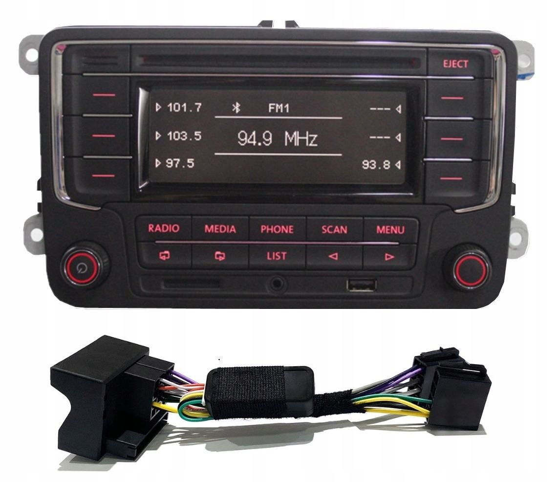 Samochodové rádio Vw Rcn210 Bluetooth CD Usb Sd pre Passat B6 Golf 5 6 MK5