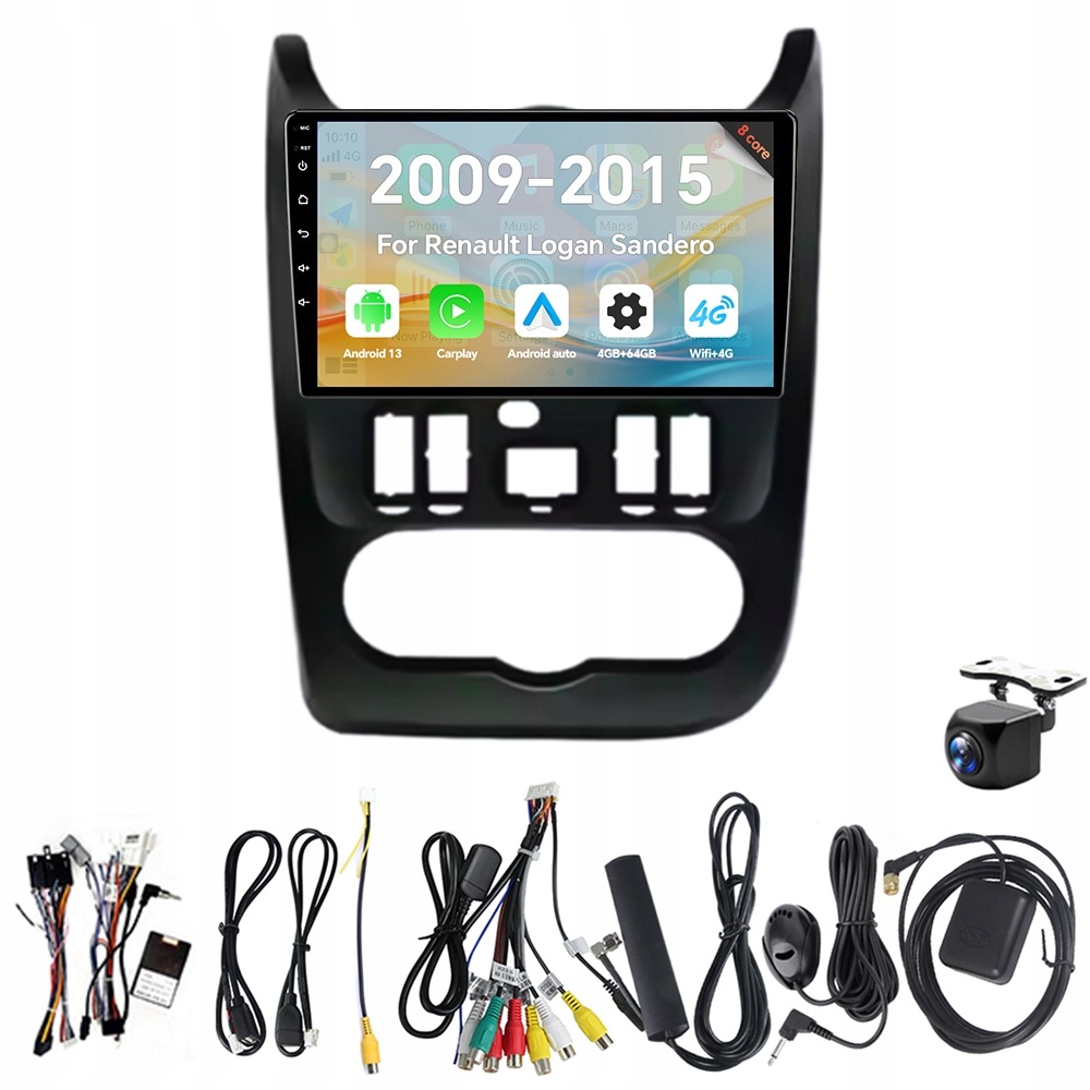 2Din Android 13 autorádio pre Renault Logan Sandero 2009-2015 Carplay 4G 64G