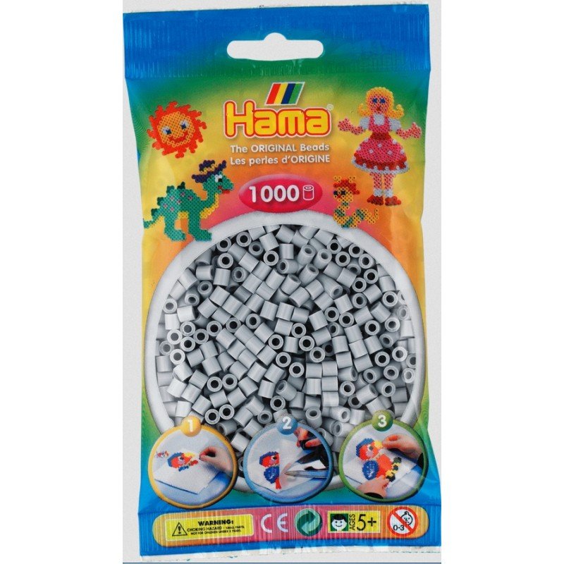 

Hama 207-70, koraliki midi, jasny popiel, 1000szt