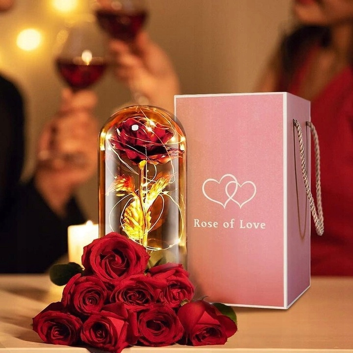 WIECZNA RÓŻA W SZKLE SZKLANA RÓŻA +LED EAN (GTIN) 5900009969641