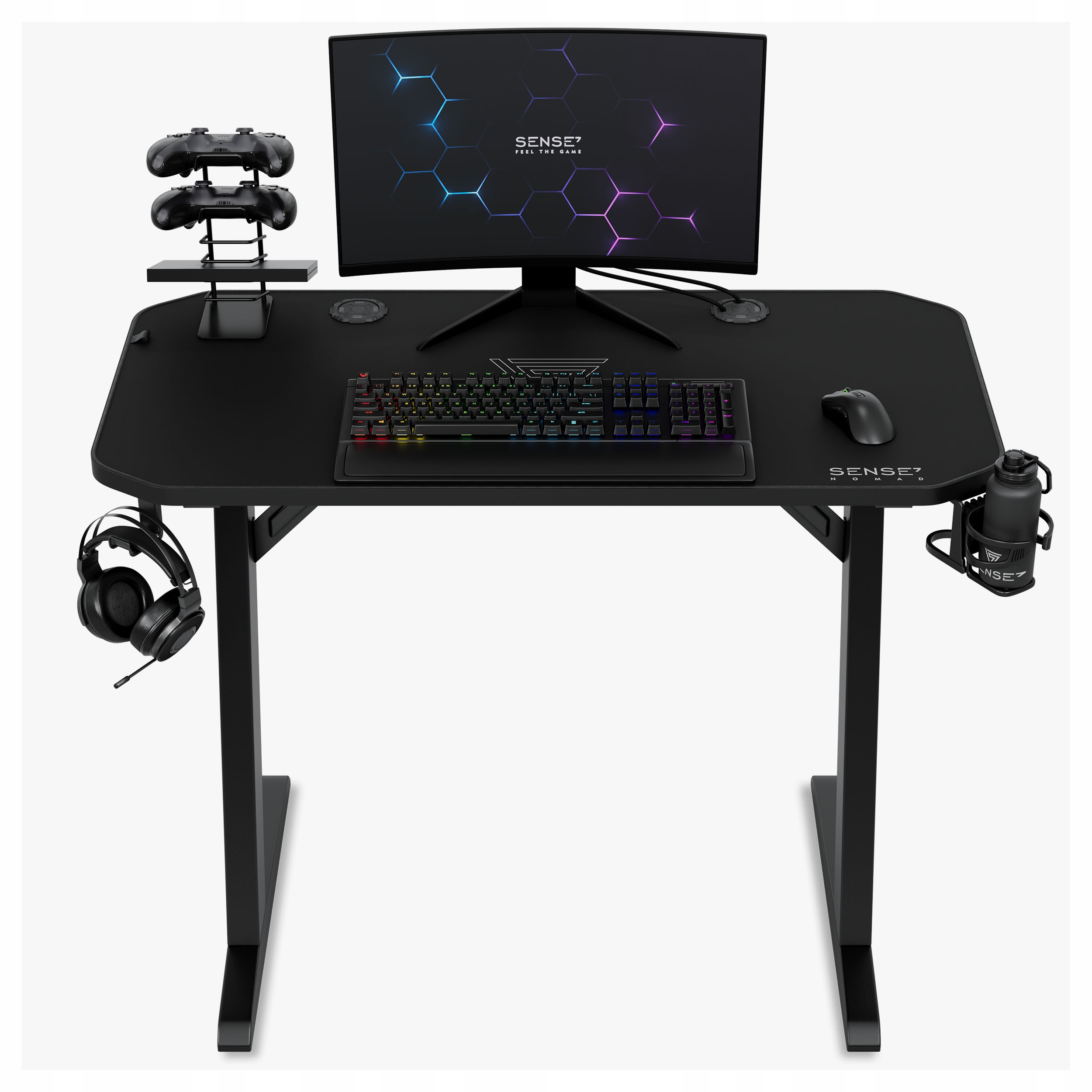 Компьютерный игровой стол для компьютера + аксессуары 120х60см Sense7 Nomad Type для компьютера, простой