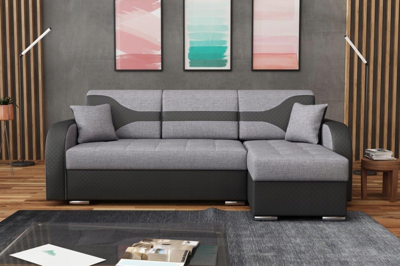 NAROŻNIK nowoczesny 230x140 2x pojemnik spanie Kolekcja TAP