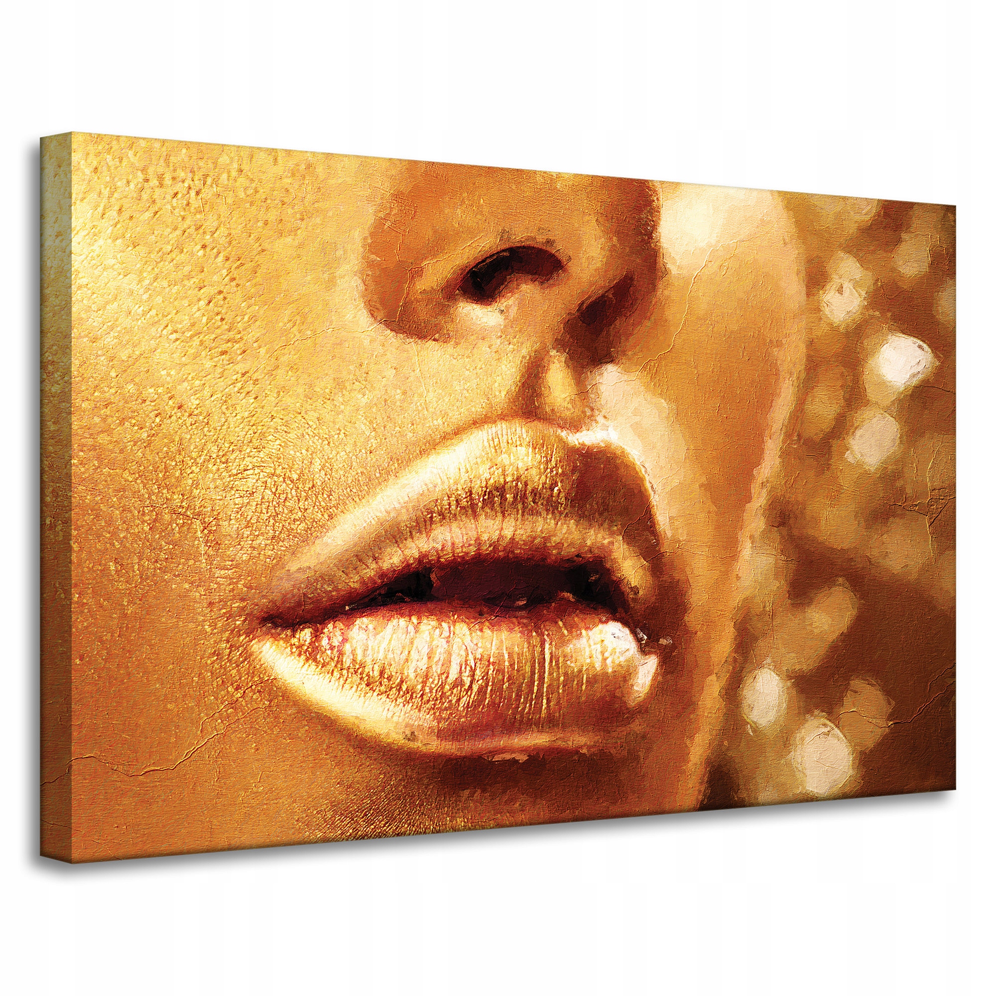 Obraz na plátně Zlatá tvář a ústa Umění Styl 90x60 cm