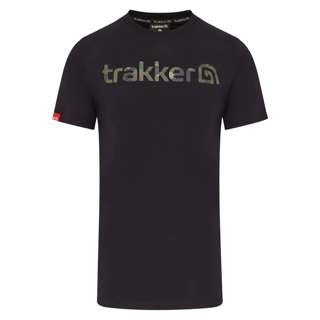 Trakker Tričko Cr Logo T-shirt Black Camo Velikost: L