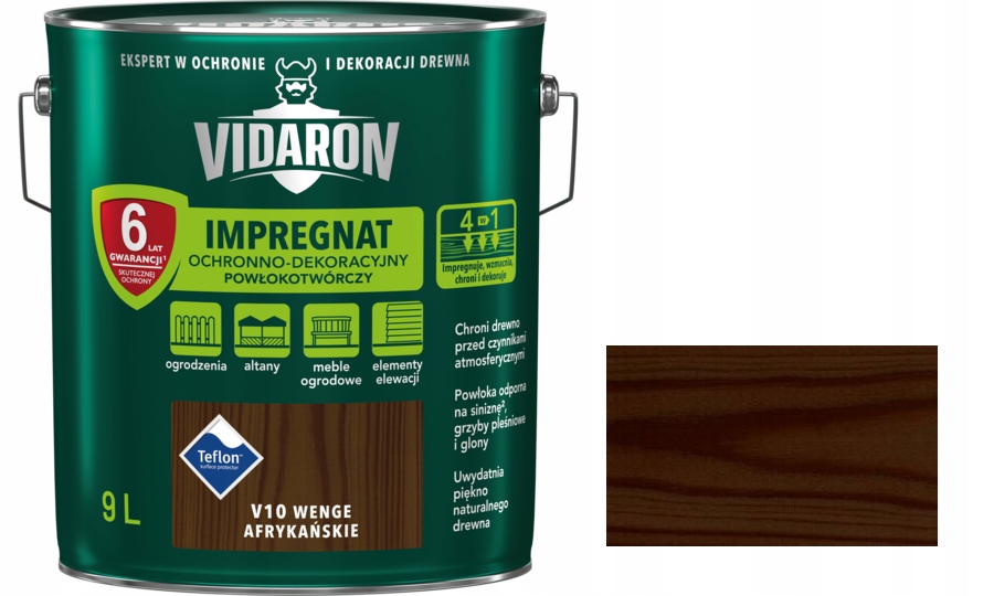 

Vidaron Impregnat Powłok. 9L V10 Wenge Afrykańskie