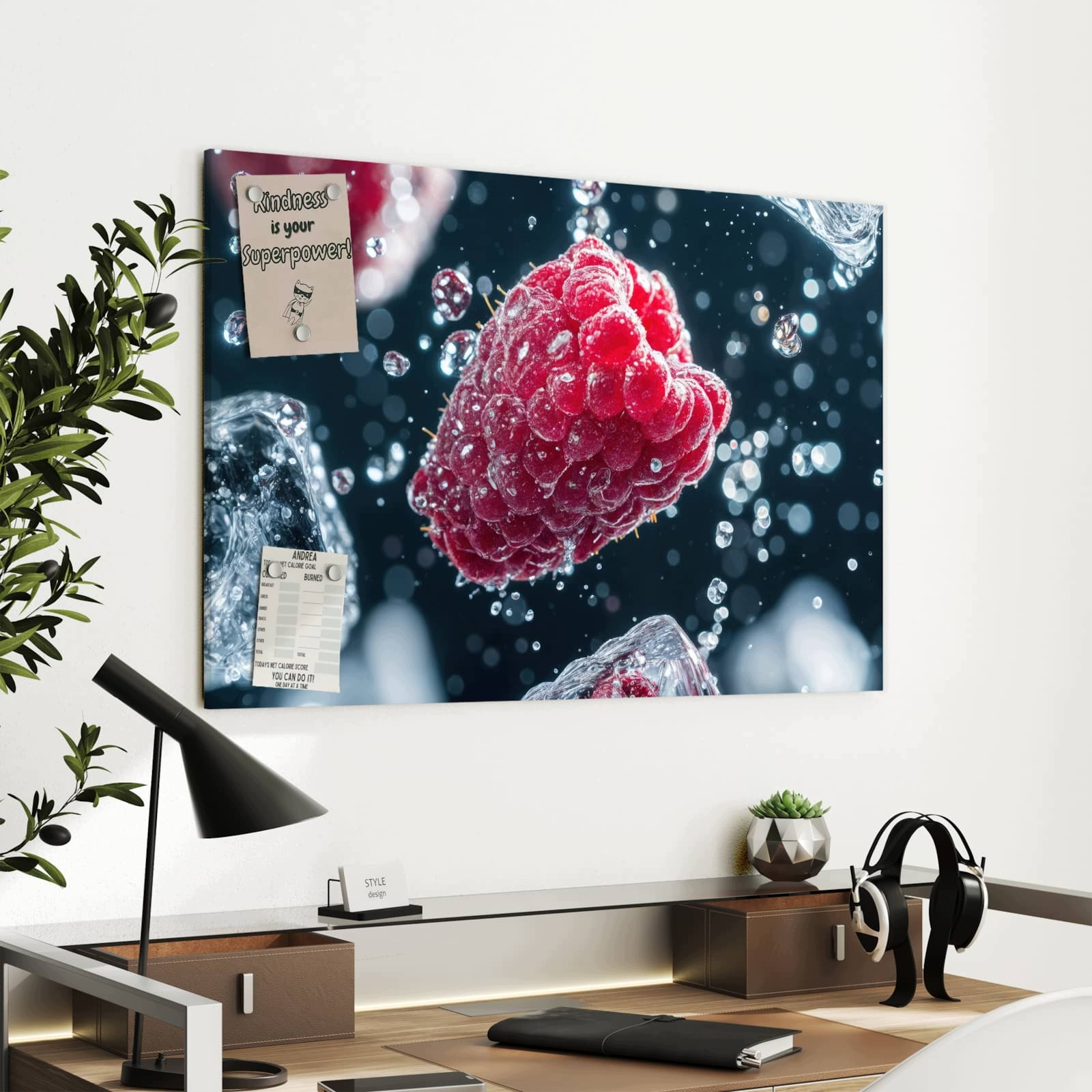 Magnetická tabule Maliny Déšť 90 × 60 cm