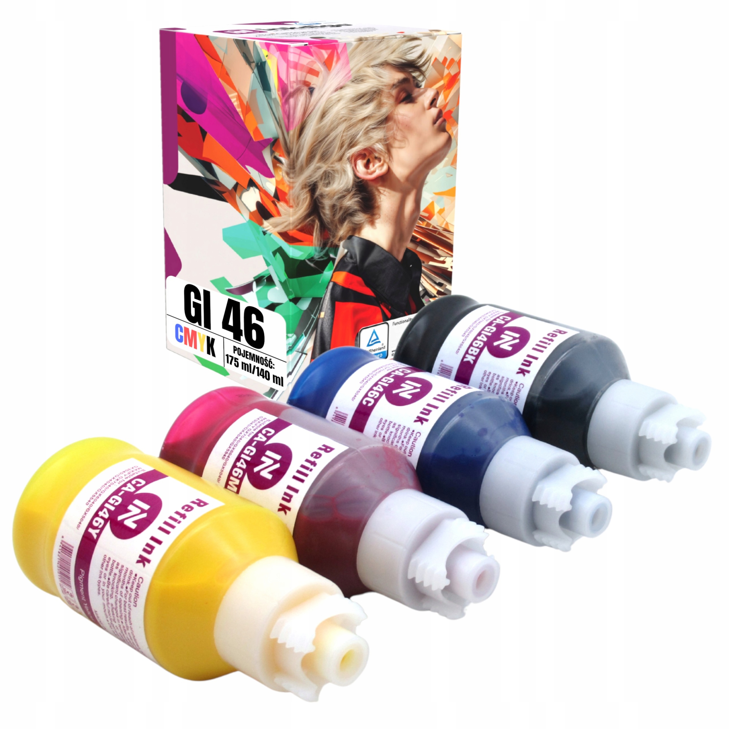 4x Inkoust pro tiskárnu Canon Pixma GI46 GX3040 GX4040 GX5040 GX6040 GI-46