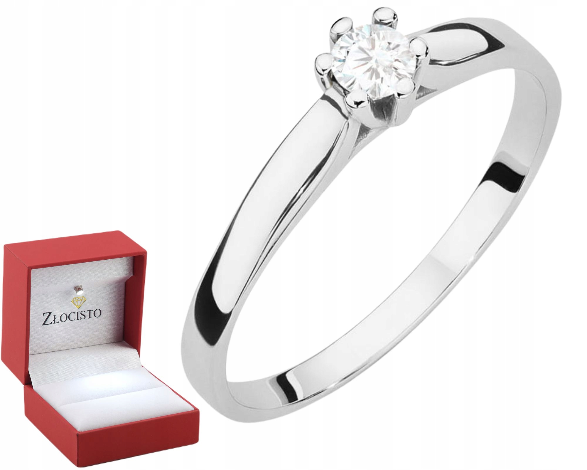 Bílé Zlato Prstýnek Laboratorní Diamant Gravírování Bonus 585 Dárek