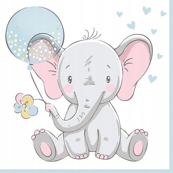 

Serwetki Słonik Baby Boy Chłopiec Party 33X33 CM
