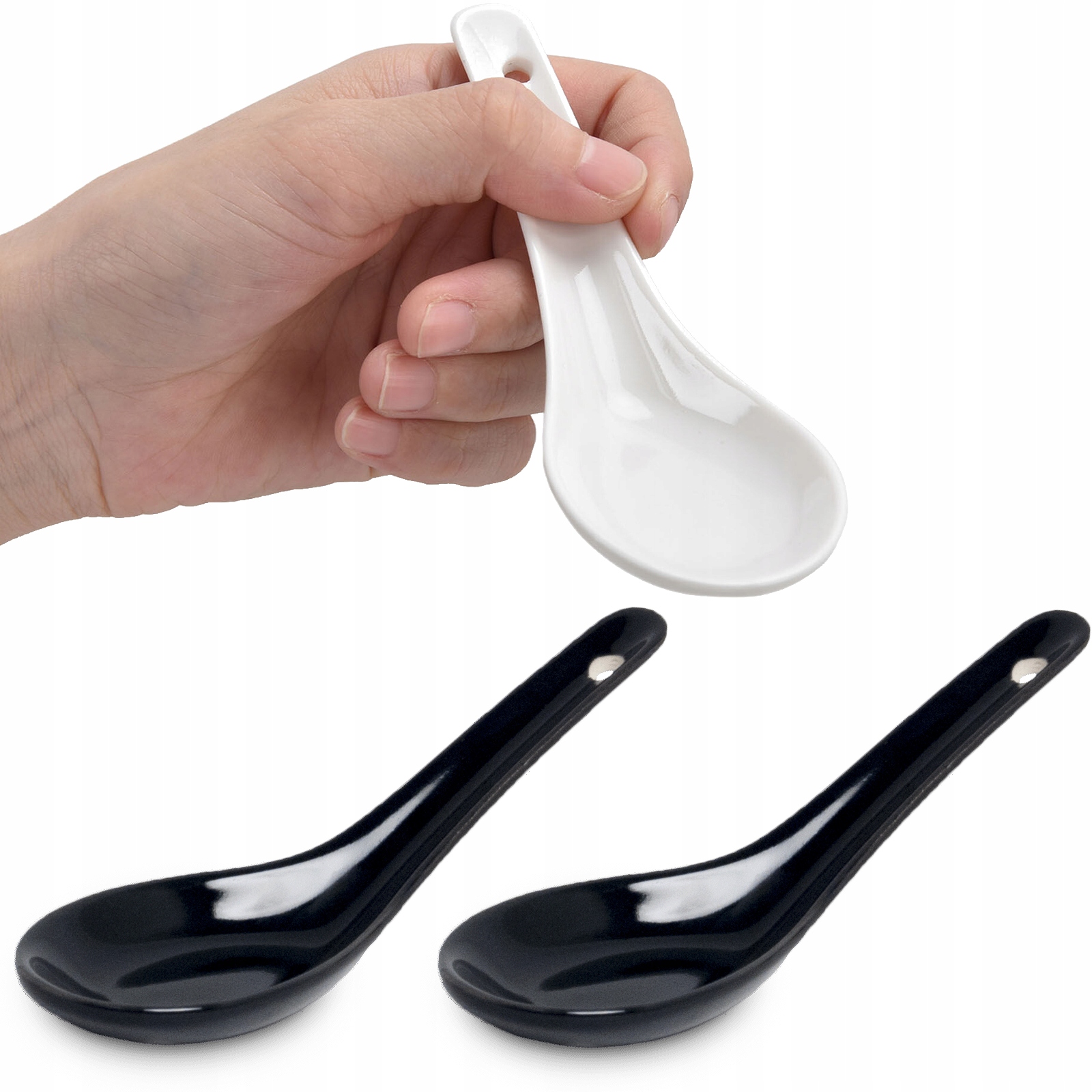 

Orientalna Łyżka Porcelanowa Do Zupy Czarna 12,5cm