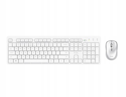 Trust Zestaw klawiatura mysz Ody II bezprzewodowa biała