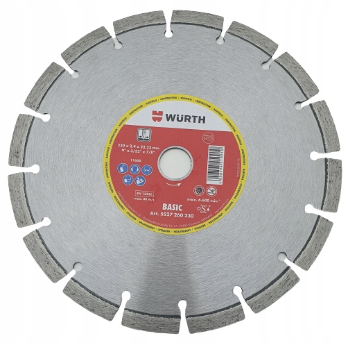 Wurth Tarcza Diamentowa do betonu 230X22,23mm Basic