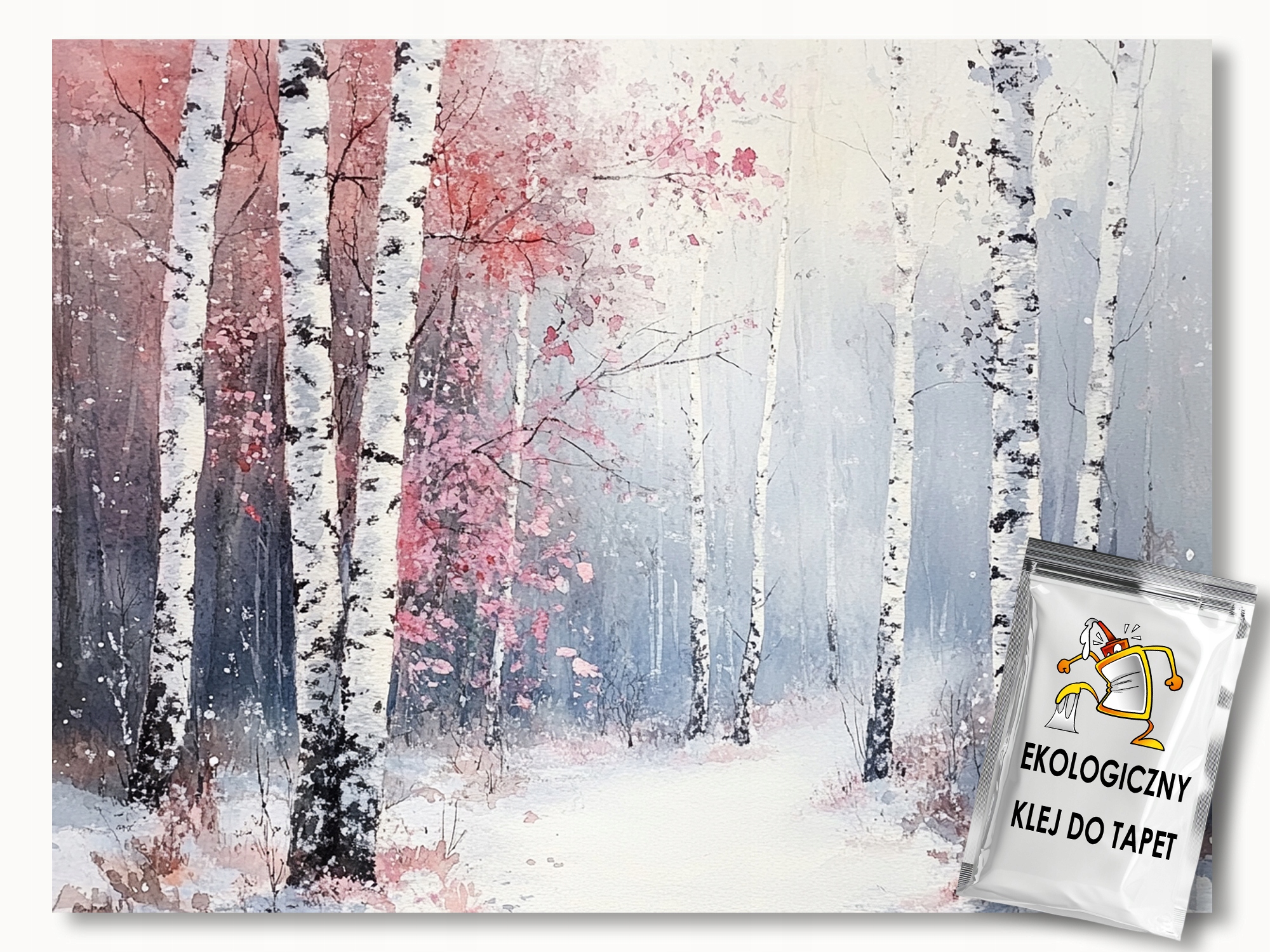 Fototapeta Flizelina Krajina Les Stromy Břízy Zima Sníh 300x210 155g