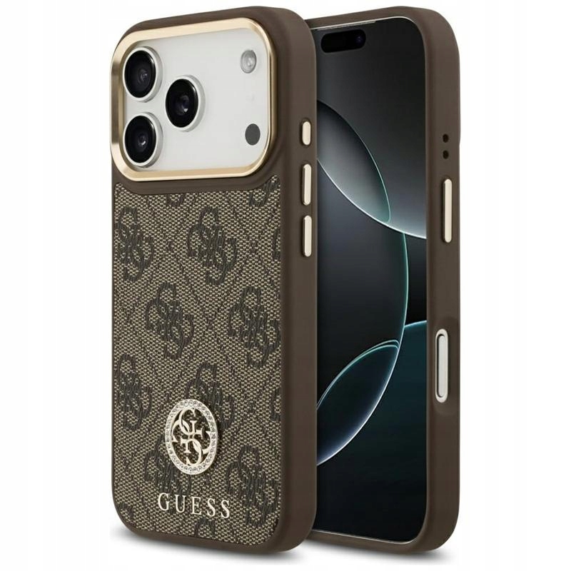 Pouzdro Guess pro iPhone 17 Pro Magsafe Originální Saffiano 4G Hnědé Zadní Kryt