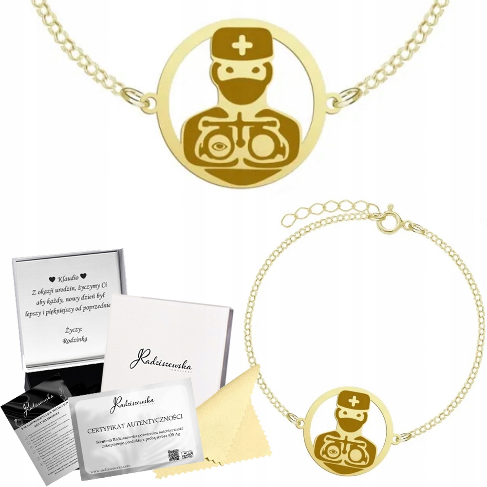 Zlatý Náramek S Oční Technikou Dárek Stříbro 925 Gravírování Šperky